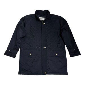 ALBERT NIPON Vintage 90s Luxury Designer Black Quilted Winter Coat Womens Large